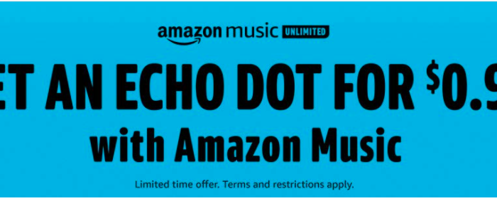 .99 Amazon Echo Dot When You Buy 2 Months of Amazon Music